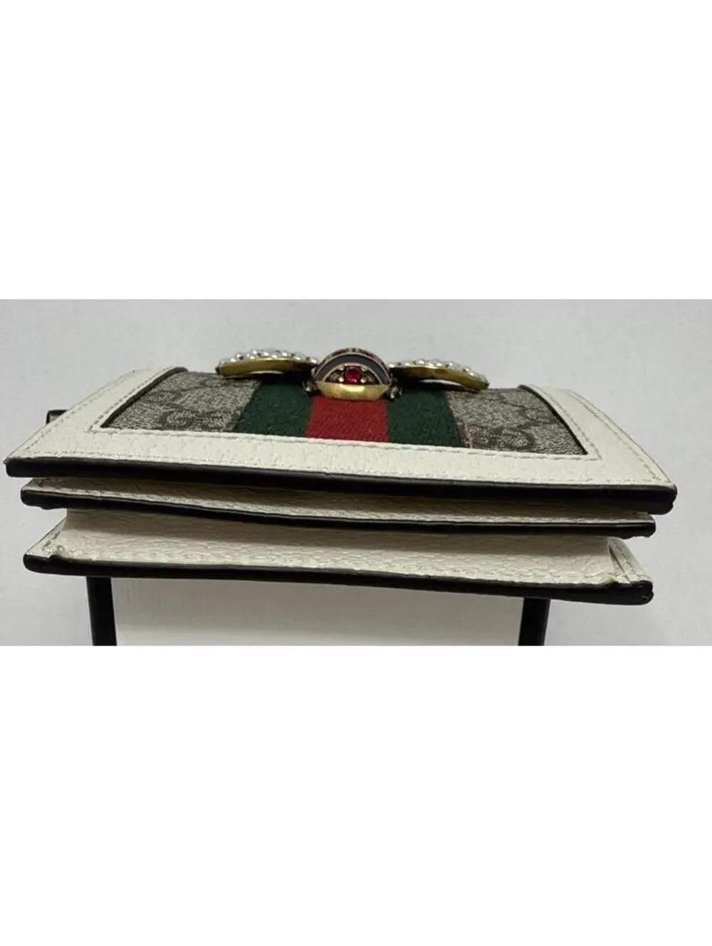 Gucci Bee Cream Queen Margaret GG Leather Folding Wallet NWOT - Picture 4 of 8